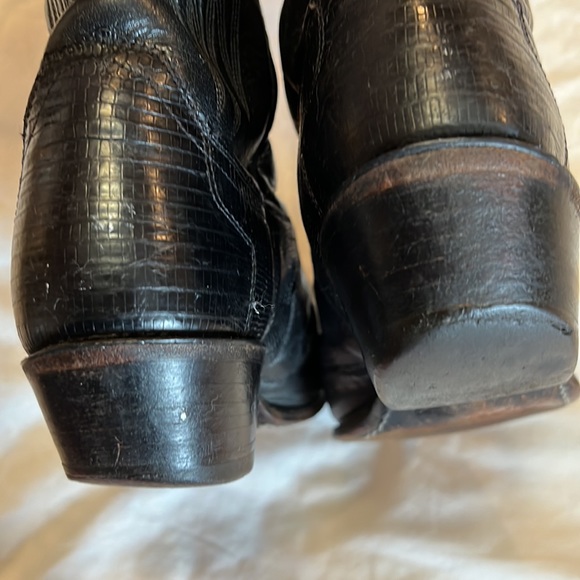 Justin 4705 Vintage Black Lizard and Leather Pull on Boot size 7 - Picture 15 of 16